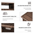thumbnail image 4 of AECOJOY Patio Wicker Bar Tables with Wheels&Shelf Patio Serving Table Outdoor Storage Cabinet Outdoor Bar Cart, Brown, 4 of 9