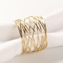 MKLZ Set of 6 Gold Wire Napkin Rings, Napkin Holders for Table Decor
