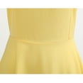 thumbnail image 5 of Yellow Dresses Vintage V Neck Short Sleeve Solid Color Casual Dress Cocktail Evening Dress Prom Dresses 2024, 5 of 5