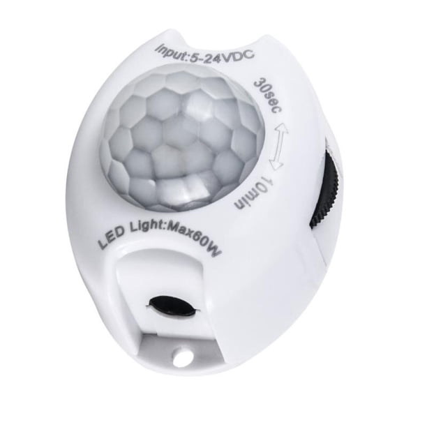 Interruptor de luz con Sensor de movimiento, temporizador activado, Sensor de movimiento PIR automático, cinta de módulo de luz LED, CC de 5V y 12V