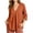 Orange, variant on Womens Tops Casual Chiffon Blouses Tops 3/4 Sleeve V Neck Tunic Top Loose Shirt Blue,S