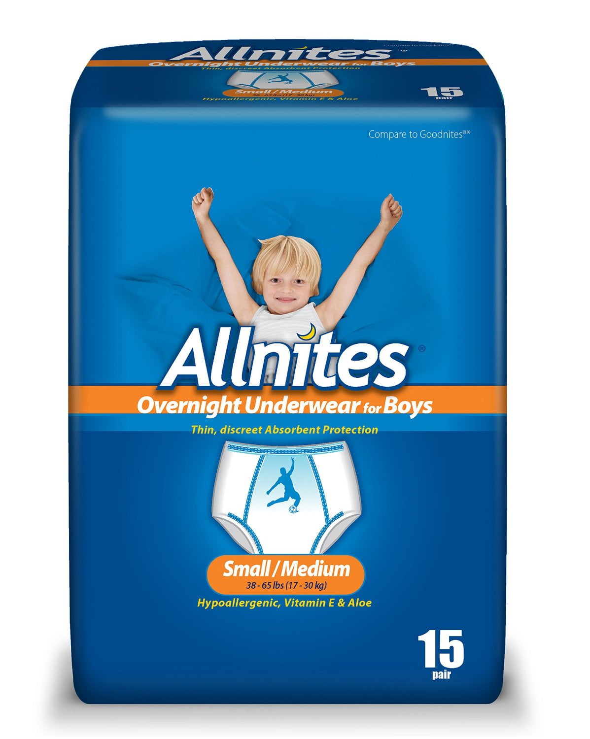 Allnites Youth Pants for Boys, Small/Medium, 15 Count