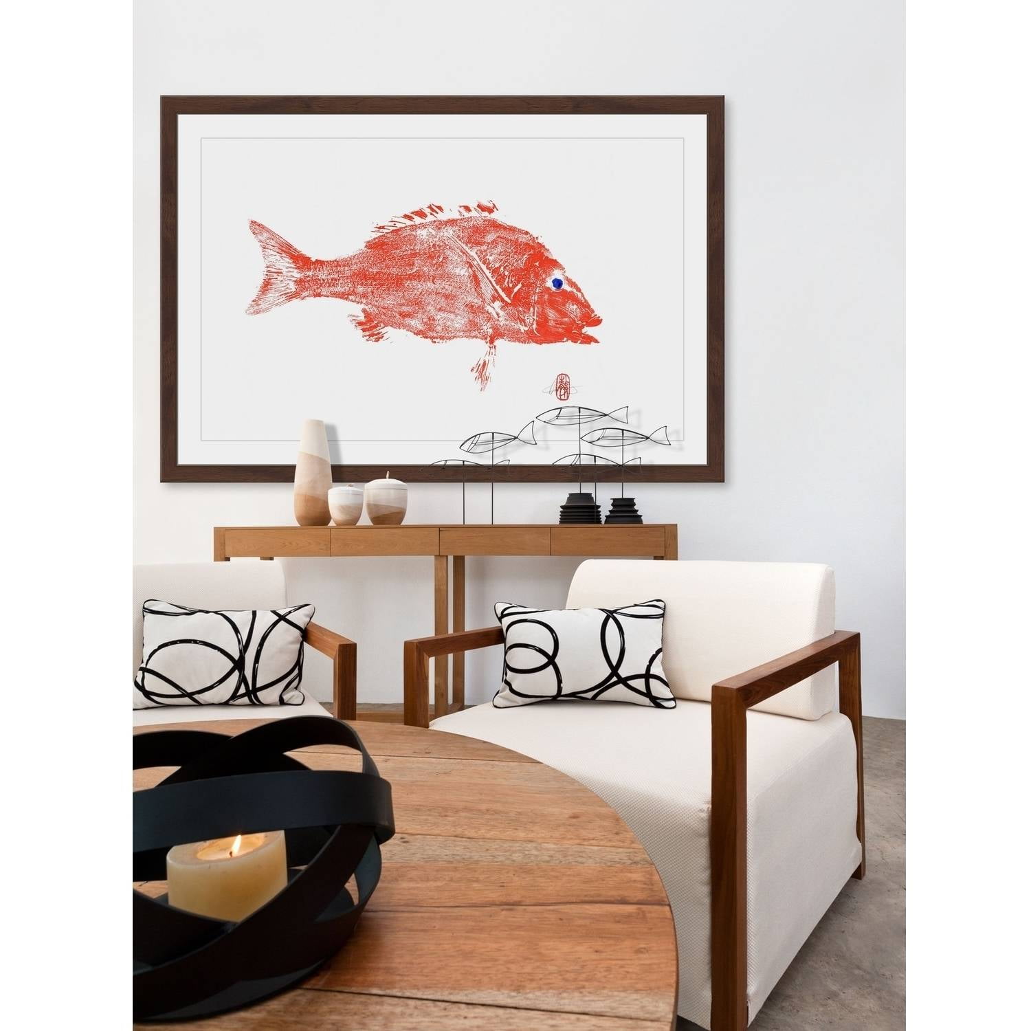 "Big Red Fish" Framed Painting Print
