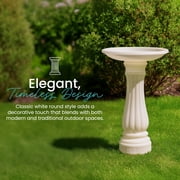Union Products 17 Round Bird Bath, Outdoor Lawn and Garden Accessories, White