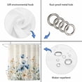 thumbnail image 5 of Blue Spring Floral Shower Curtain, Waterproof Shower Curtains for Bathroom, Summer Botanical Vintage Washable Fabric Cloth Bathroom Curtain Set Bathtub Decor with Hook 72''x84'', 5 of 9