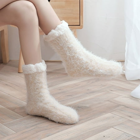 

8 pair Women s Winter Snow Socks Sleep Socks Carpet Socks Household Warm Thickened Plush Socks Color Random