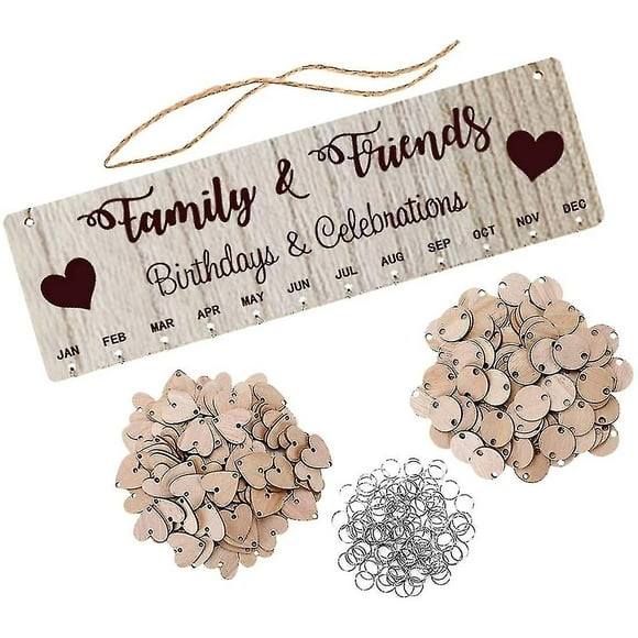 Family And Friends Birthday Reminder Calendar Diy Wall Hanging Wooden Calendar Board Plaque For Birthday Anniversary Gift For Mom Grandma
