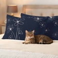 thumbnail image 3 of Navy Blue Outdoor Waterproof Pillow Covers, Spring Flora Decorative Rectangle Throw Pillowcase Sofa Cushion Sham for Patio/Couch/Chair, 20"x12" 2 Pack, 3 of 8