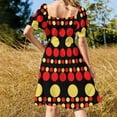 thumbnail image 4 of Multi Color Polka Dots - Red Yellow Black Background Sleeveless Dress prom clothes elegant dress cute dress, 4 of 7