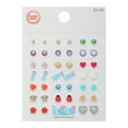 thumbnail image 4 of Young Women's Wonder Nation mulit color 21 Pack Stud Earring Set featuring Butterflies, Love, and Hearts., 4 of 6