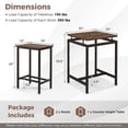 thumbnail image 3 of Gymax Counter Height Table w/ 2 Stools Floating Tabletop & Footrest Rustic Brown, 3 of 10