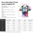 thumbnail image 6 of Haiem Cool Colorful Wolf Printed Hawaiian Shirt for Men - Men’s Casual Beach Summer Shirts - Stretch Fabric with Modern Fit-XX-Large, 6 of 7