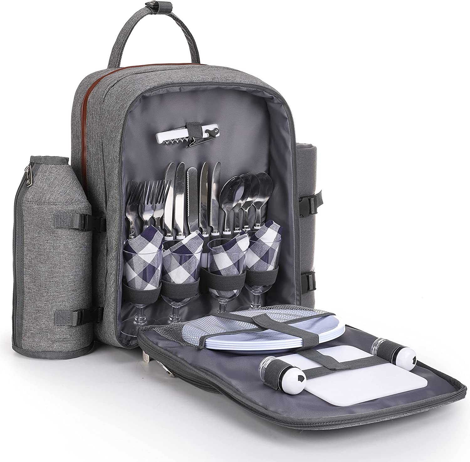 ALLCAMP OUTDOOR GEAR Picnic Backpack for 4 Person W/ Detachable Wine