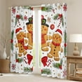 thumbnail image 2 of Manfei Cartoon Gingerbread Man Blackout Curtains Set of 2 (52x84 Each),Cute Bowtie Bow Window Curtains,Kawaii Red Snowflake Curtains and Drapes For Boys Girls,Microfiber Bedroom Decor, 2 of 6
