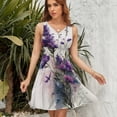 thumbnail image 7 of Purple Flowers Dress Fashion Beach Long Dresses Female Party Printed Sundress, 7 of 7