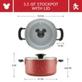 thumbnail image 5 of Farberware Disney Bon Voyage 5.5 Quart Ceramic Nonstick Stockpot with Lid, Dishwasher Safe, Red, 5 of 18