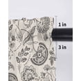 thumbnail image 6 of Grey Paisley Curtains 54 Inch Length, Sheer Curtains for Bedroom Living Room Window Boho Flower Botanical Leaf Branch Rod Pocket Voile Drapes Kitchen Curtains Small Half Window 52"x54" 2 Panels, 6 of 7