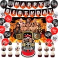 thumbnail image 1 of Set de artículos de fiesta Heidaman Wrestling Birthday con telón de fondo, 1 of 1