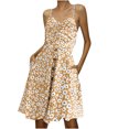 thumbnail image 2 of Vestido de mujer de moda casual de cintura media sin mangas con estampado de flores Slim Fit Strap Maxi Sexy tirantes vestido Pompotops  qyievc1174, 2 of 8