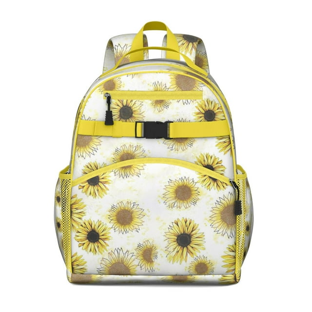 Retro Wildflower School Backpack for Student Lightweight Adjustable Padded Straps Chest Buckle Spacious Durable Bookbag for Daily Use