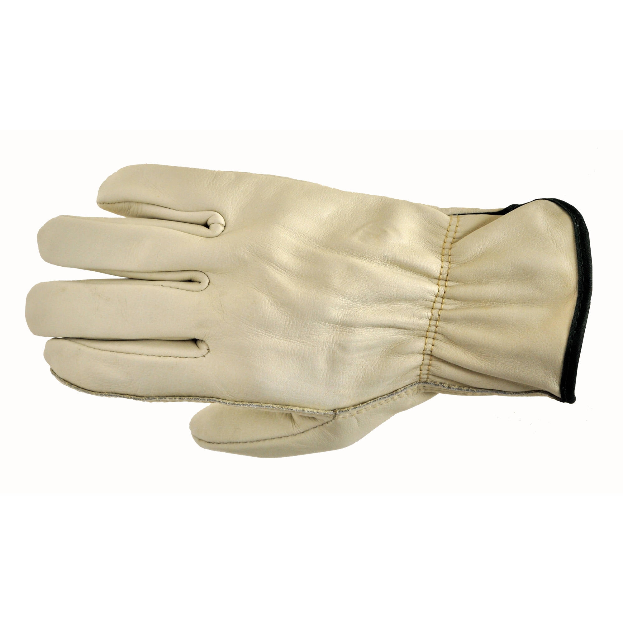 G & F Premium Genuine Grain Cowhide Leather Work Gloves, 3 Pairs, Size Large