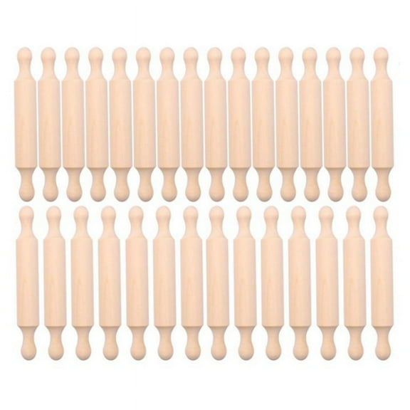 20 Pieces Wooden Mini Rolling Pin 6 Inches Long Kitchen Baking Rolling Pin Small Wood Dough Roller for Children Fondant