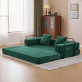 thumbnail image 3 of Living Room Sofas Floor Couch,Compression Sofa,Convertible Floor Sofa Bed-with Pillow Back Support Armrest,Comfy Futon Couch Lounge Sleeper Bed,Corduroy Fabric,for Living Room Bedroom (dark green),Co, 3 of 12