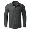 thumbnail image 4 of Ruyang Black Dress Shirt for Boys Button Up Shirts Kids Long Sleeve School Formal Tops Lapel Plain Tee, 4 of 4