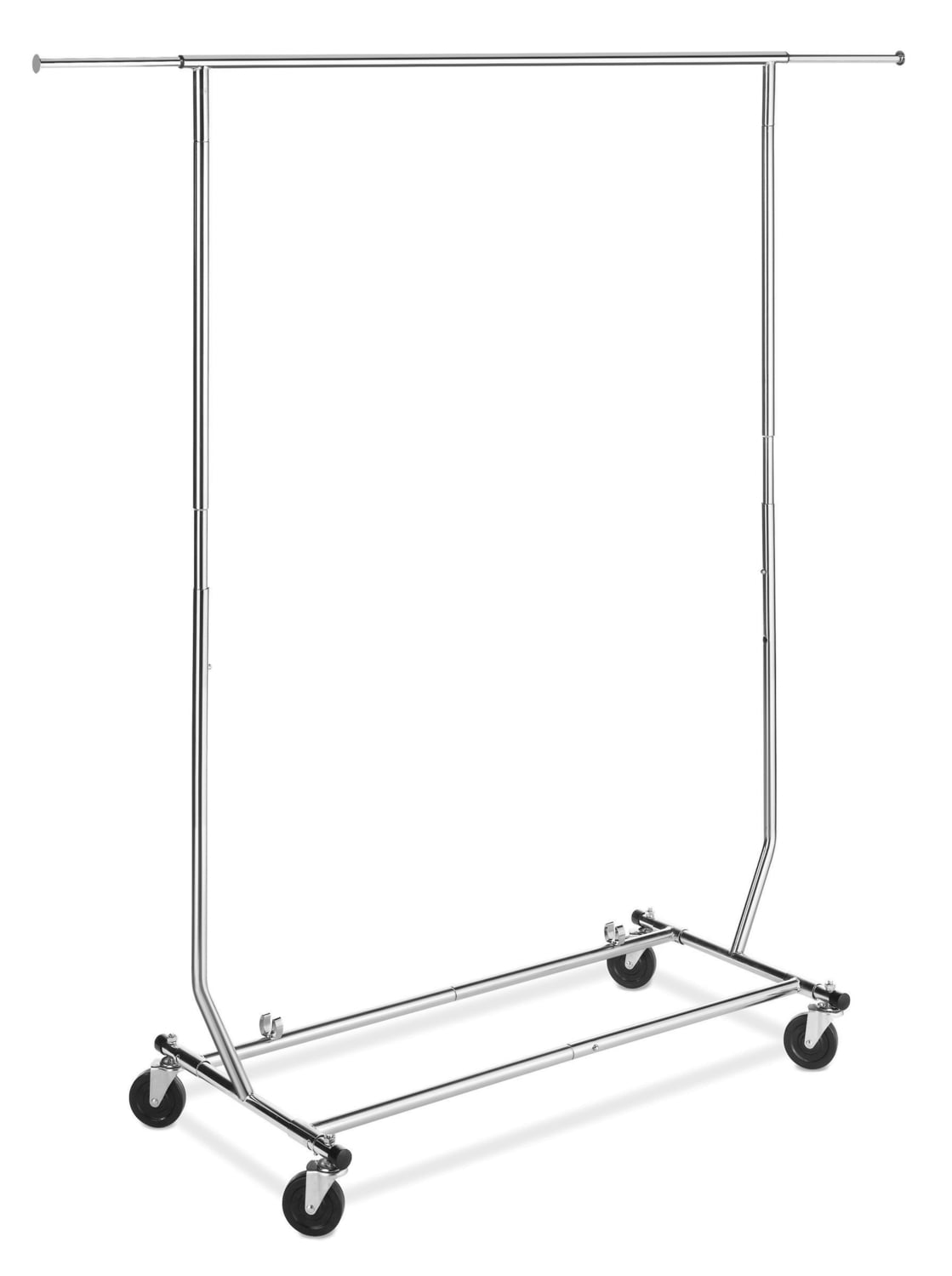 Whitmor Adjustable Rolling Garment Rack Collapsible Chrome 22" x
