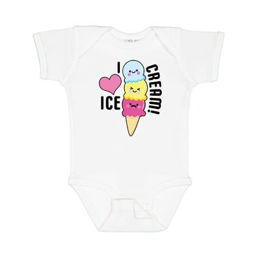 Inktastic I Love Ice Cream with Cute Ice Cream Cone Boys or Girls Baby Bodysuit
