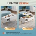 thumbnail image 4 of Lift-Top Coffee Table with Storage - Modern White Design for Living Room, 4 of 8