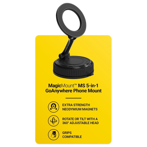 Scosche MagicMount MS 5-in-1 GoAnywhere Magnetic MagSafe Phone Holder Mount Twist Lock Base SMS3CSDS