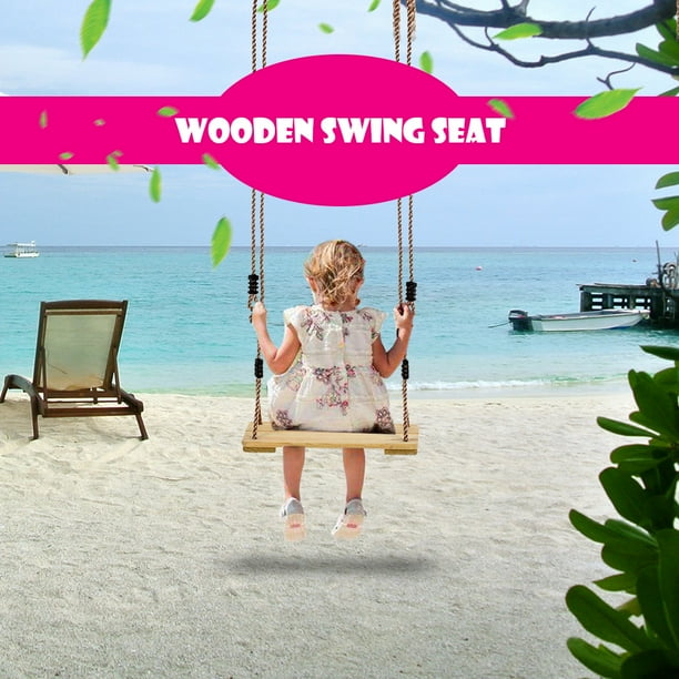 Wooden Swing Set Chair  - Golden Retro Rocker Wooden Swing Chair On Wood Floor.