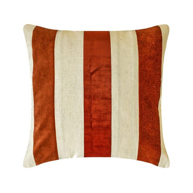 Fundas de cojín otoñal naranja de 40 x 40 cm (16 x 16 pulgadas). Terciopelo y lino patchwork, rayas, bloques de color, Halloween, otoño, decoración otoñal, funda de almohada para decoración del hogar