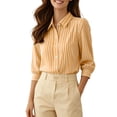 thumbnail image 2 of Warop Button Down Shirts for Women 3/4 Sleeve Collared Blouse Casual Business Office Work Top, 2 of 8