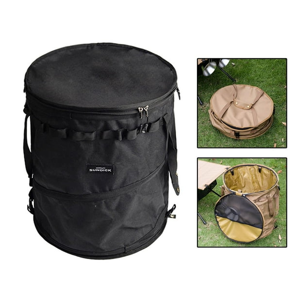 Outdoor Camping Trash Can Foldable 13 Gallon with Zippered Lid Portable