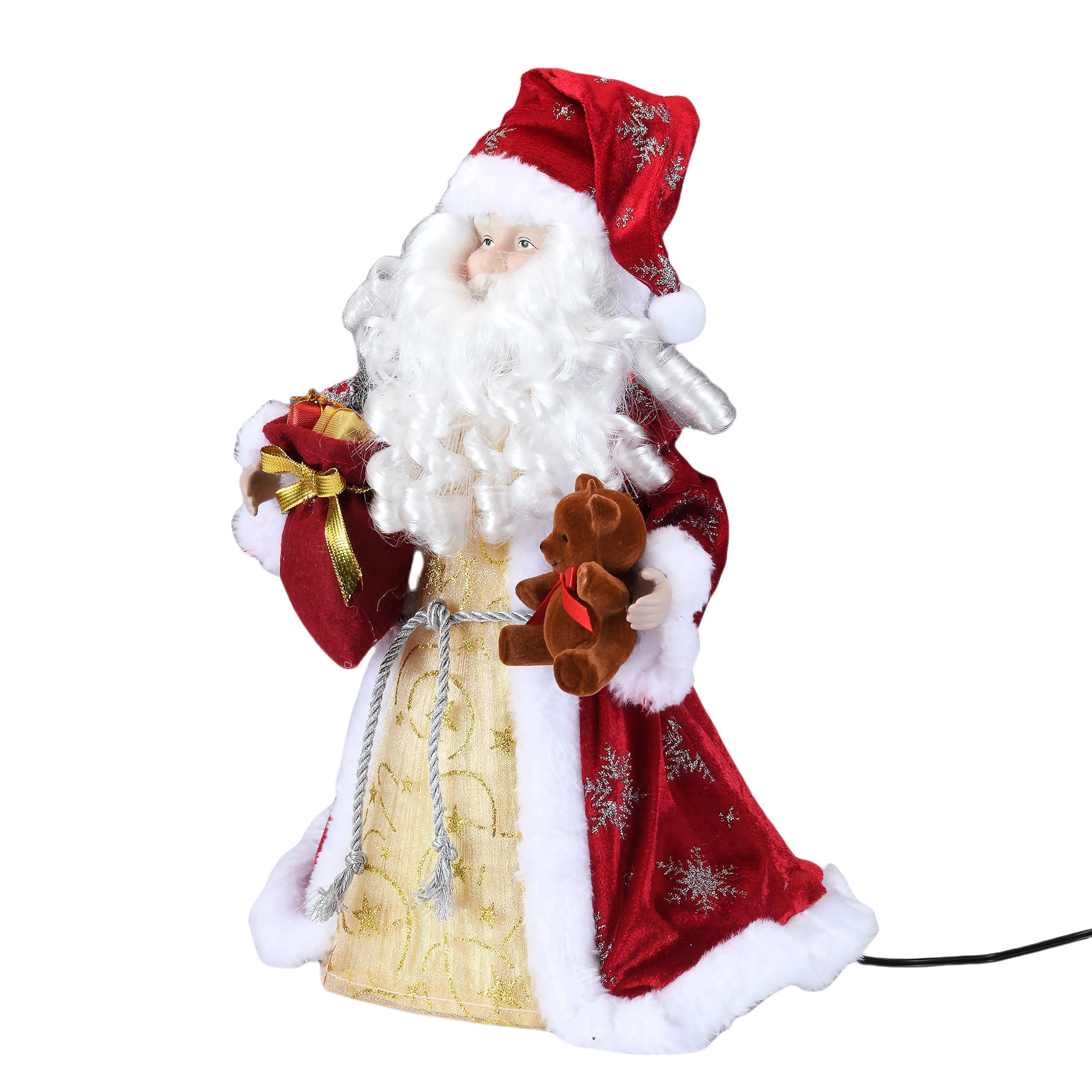 LED Fiber Optic Santa Christmas Tree Topper, Multicolor, 12", by Holiday Time