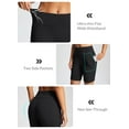 thumbnail image 3 of BALEAF 8" Bermuda Long Shorts for Women Cotton Athletic Sweat Tummy Control Casual Lounge Summer Black L, 3 of 7