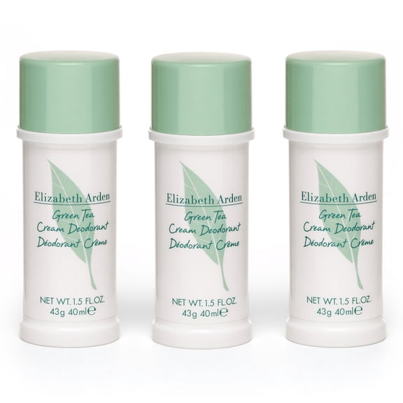 Green Tea by Elizabeth Arden, 3x1.5oz (4.5oz total) Cream Deodorant women