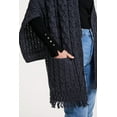 thumbnail image 6 of Aran Woollen Mills Casual Gray Wool Wrap with Pockets, Women's, One Size, 6 of 7