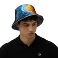 thumbnail image 4 of Salouo Red And Blue Flame Waves Print Unisex Bucket Hat, Outdoor Summer Beach Fishing Sun Hat Fun Outdoor Vacation Hat for Men Women Teens,Reversible Double-Side-Wear, 4 of 6