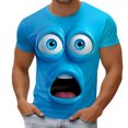 thumbnail image 2 of Mens Tee Polo Funny Graphic Short Sleeve Print Comfortable Mens Vacation Tops,Blue,3XL, 2 of 5