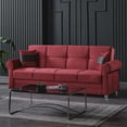 thumbnail image 4 of Ottomanson Convertible Sleeper Sofa Bed with Hidden Storage, Firm Comfort Couch, Burgundy, 4 of 7