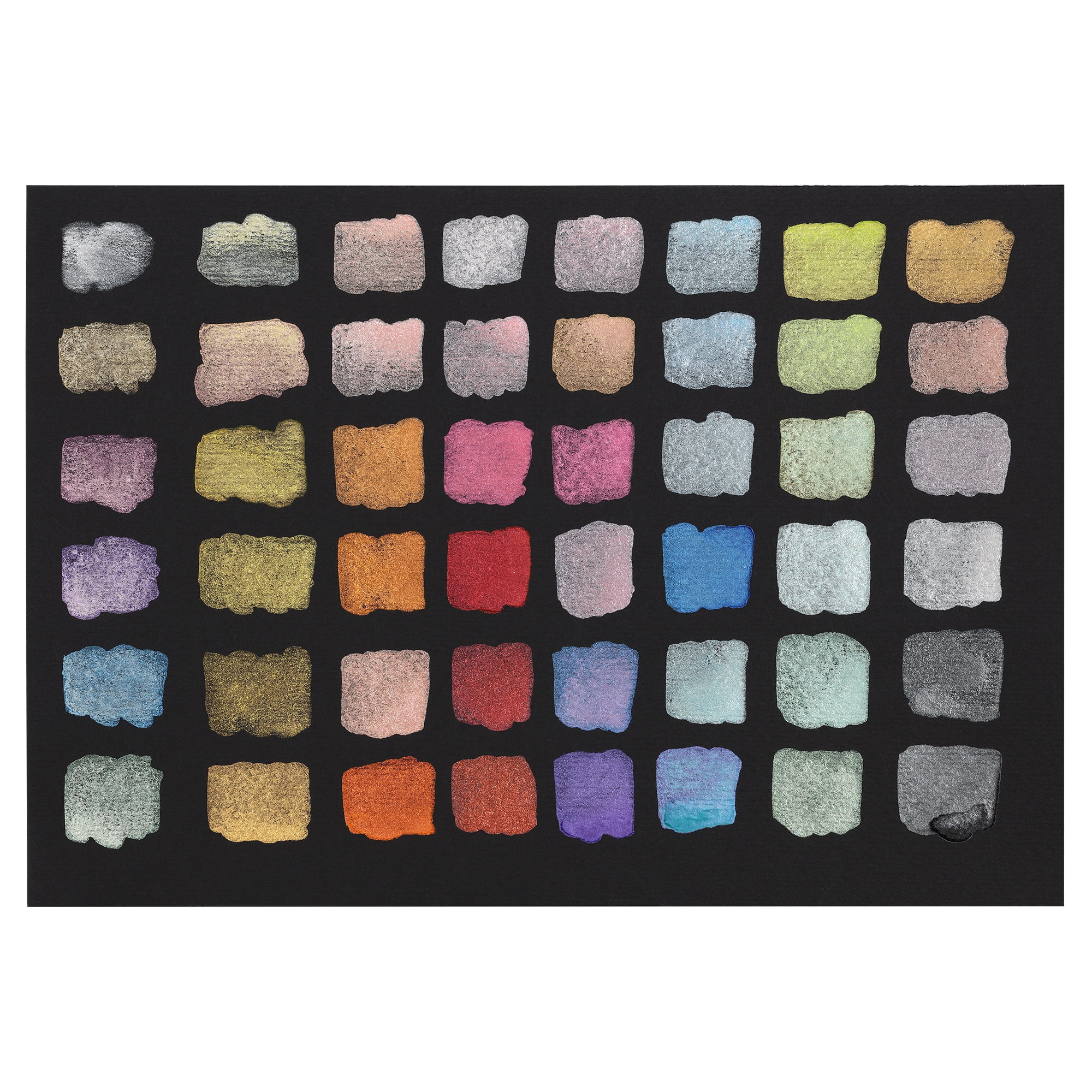 SoHo Urban Artist Metallic Watercolors Set – 48 Vibrant Metallic Half Pans in Travel Case – Professional Shimmer Watercolor Paint Set for Artists, Crafters & Mixed Media