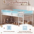 thumbnail image 6 of Costway Twin Size Low Loft Bed, Heavy Duty Metal Bed Frame with Safety Guardrails&2 Ladders White, 6 of 10
