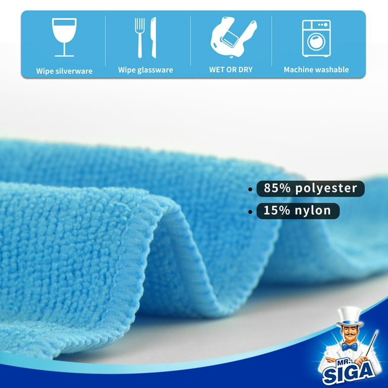 MR.SIGA Microfiber Cleaning Cloth,Pack of 12,Size:12.6 x 12.6