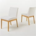 thumbnail image 2 of JERFIT Modern Dining Chairs Set of 2, Light Beige Upholstered Fabric Side Chairs with Rubberwood Legs for Kitchen Dining Room, 2 of 10