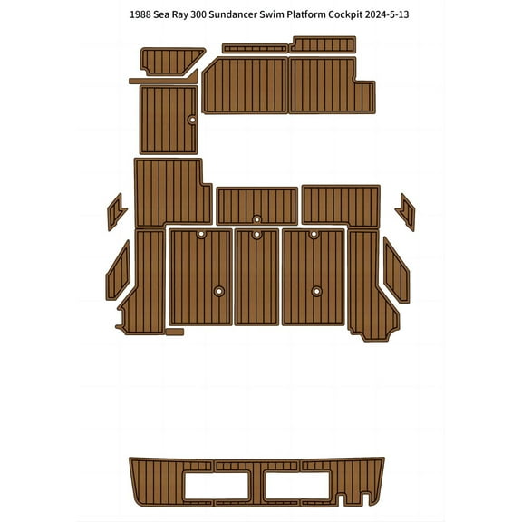 1988 Sea Ray 300 Sundancer Swim Platform Cockpit Pad Boat EVA Teak Deck Floor