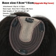 thumbnail image 6 of Benehair Real Hair Clip In Extensions Clip In Hairpiece Silk Base Topper Toupee Wiglet Top Hair Piece Crown 100% Remy Human Hair Big Cover New 13cm*15cm Black 6"-22", 6 of 11