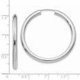 thumbnail image 2 of Beautiful 14k White Gold Polished Endless Tube Hoop Earrings, 2 of 2